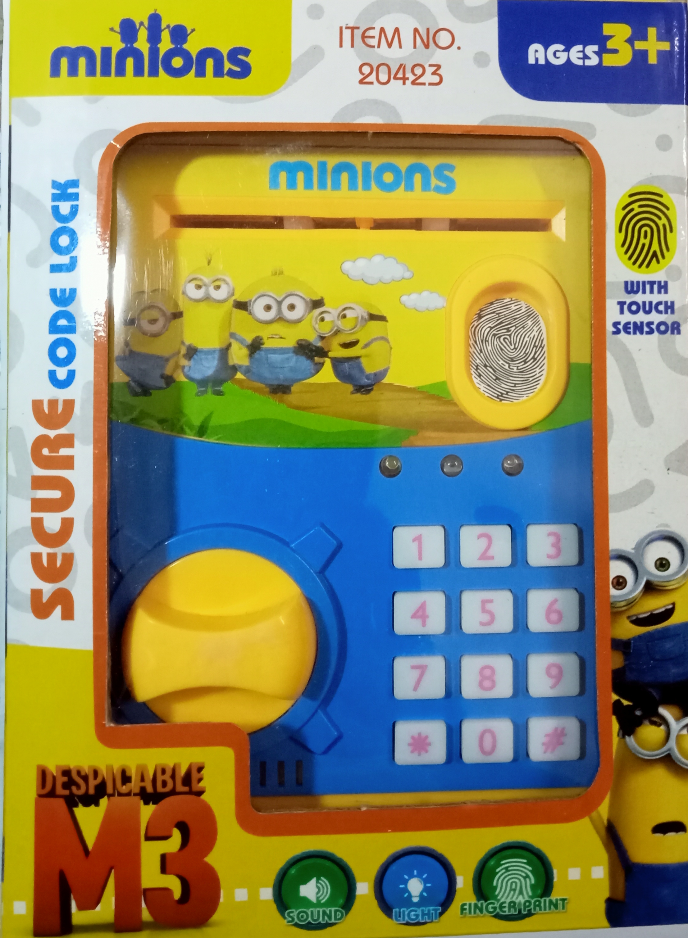 Money Safe ATM Kids Piggy Savings Bank with Electronic Lock Piggy Bank ATM for kids with Password & Finger Print also (Multi-Theme) (Minions)