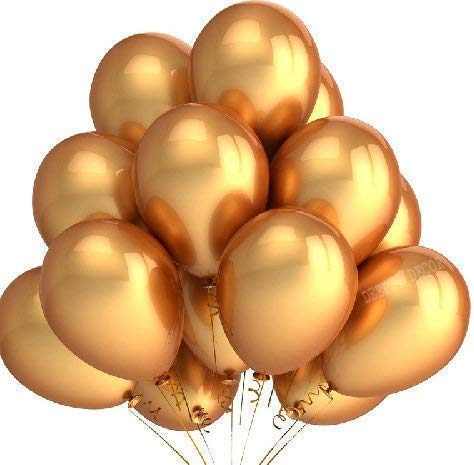 Golden Balloons Pack Red Theme Kids Birthday Party Decoration Party Balloon - Packet of 50 Balloons