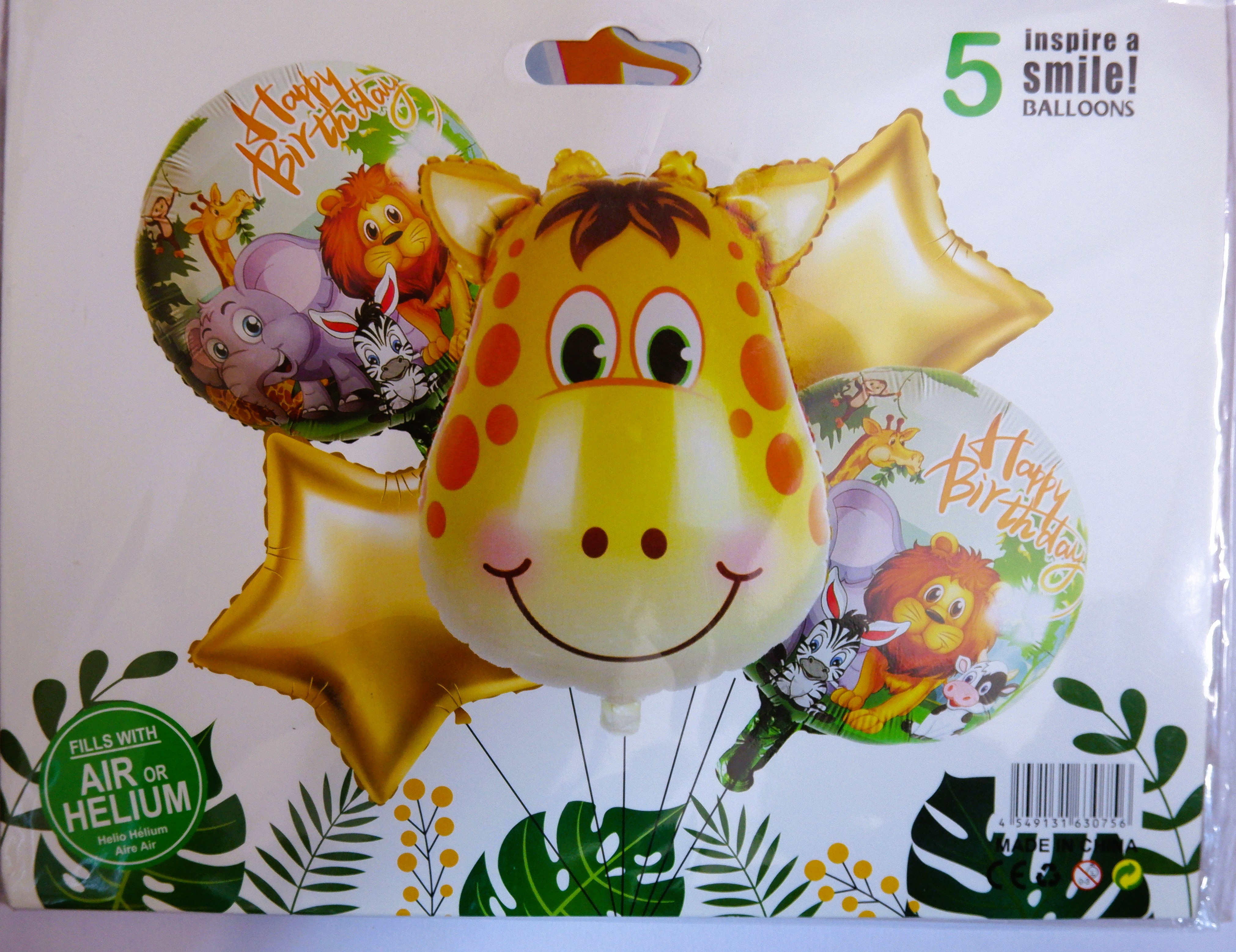 Balloons - Jungle Theme Foil Balloon for birthday theme Party Decoration 5 Set