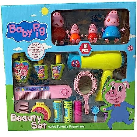 Peppa Pig Beauty kit Set Pretend Play Set Toy with Make up Accessories for Kids Plastic Peppa House