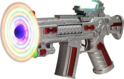 Little Crafts Space Gun for Kids with Light, Sound and Vibration, Army Style Space Gun for Boys, Musical Weapon Gun Toy (Multicolor)