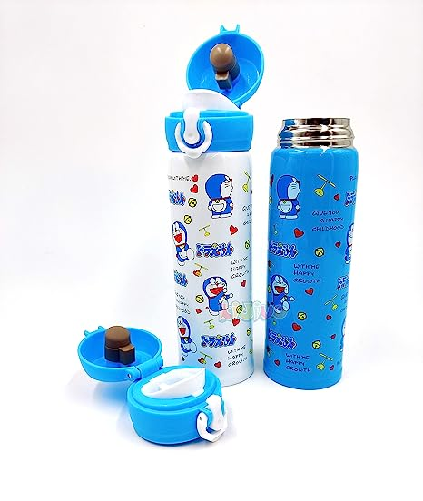 BPA-Free 500 ml Cartoon Printed Stainless Steel Flask Insulated Water Bottle Doraemon