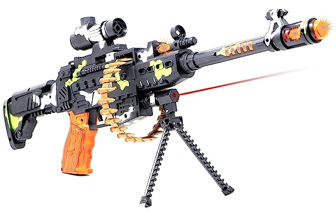Machine Gun Toy with LED Flashing Lights and Sound Effects Playing Gun Toy Combat