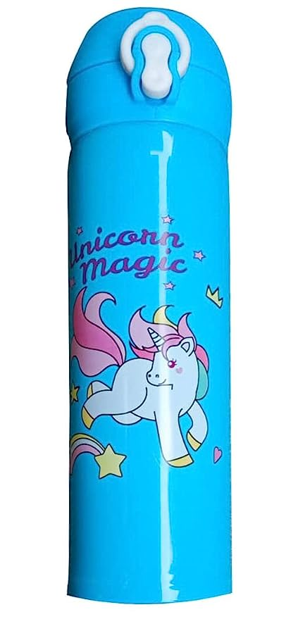 Stainless Steel Insulated Water Bottle 500 ml, pink Unicorn & Blue Bottle